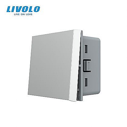 Module - Modul Întrerupător mecanic simplu, cu revenire, 2M gri