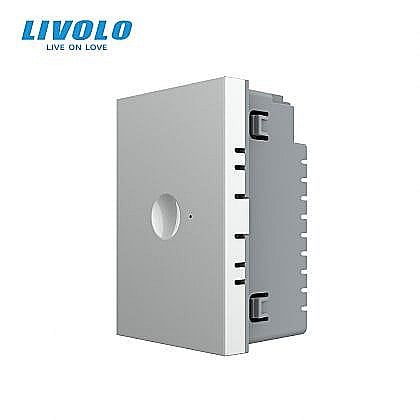 Intrerupatoare modulare Livolo - Modul intrerupator simplu tactil, control telecomanda RF, cap scara / cap cruce, standard italian, 3M gri