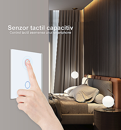 Modul intrerupator tactil dublu WiFi, fara panou sticla [5]
