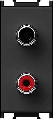 TEM - GAMA MODUL - Modul Priza audio 2xRCA 1M TEM negru
