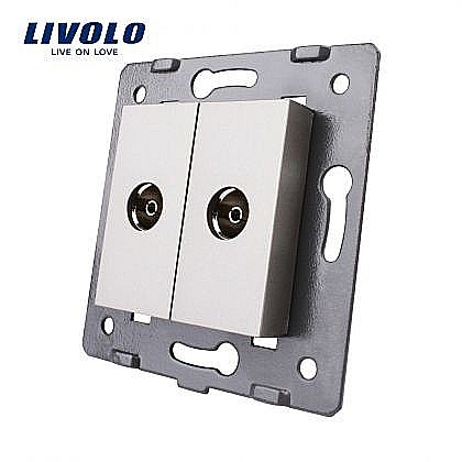 Livolo - Modul Priză dublă TV, 2xTV gri