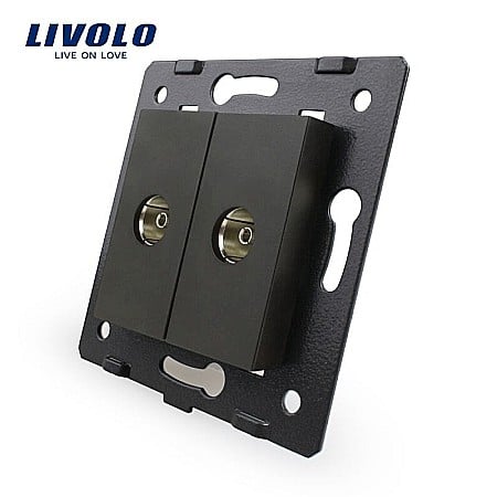Livolo - Modul Priză dublă TV, 2xTV negru