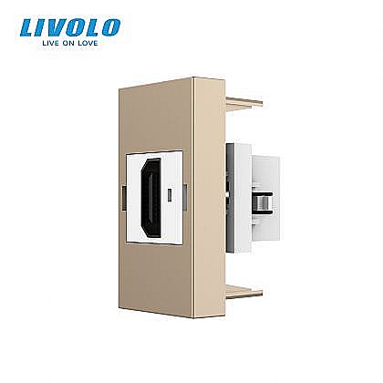 Prize - Modul priza HDMI 1M auriu