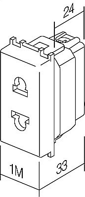 Modul Priză S. EURO 1M 16A ST IP20 Crem [2]