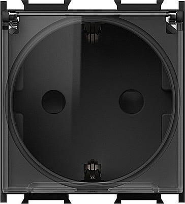 TEM - GAMA MODUL - Modul Priză SCHUKO cu cap. 1P 16A ST IP20 Negru