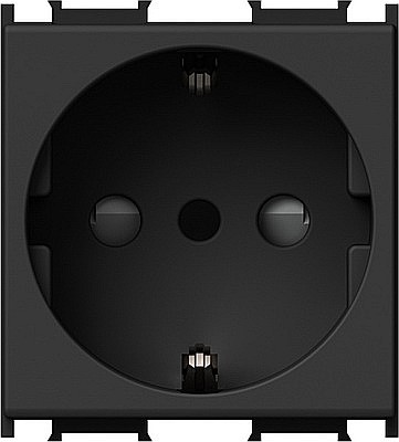 TEM - GAMA MODUL - Modul Priză SCHUKO/ITA 1P 16A ST IP20 Negru