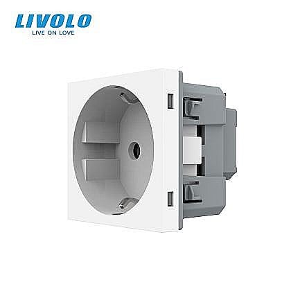 Prize - Modul priza Schuko simpla, borne fara surub - quickscrew alb