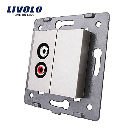 Livolo - Modul Priză simplă audio, RCA gri