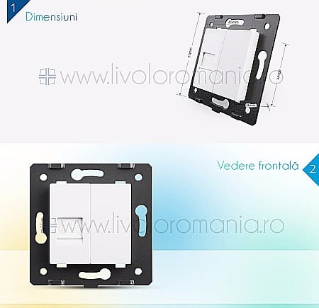 Modul Priză simplă rețea calculator, RJ45 alb [2]