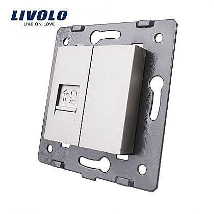 Livolo - Modul Priză simplă rețea calculator, RJ45 gri