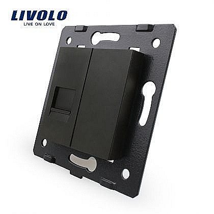 Livolo - Modul Priză simplă rețea calculator, RJ45 negru