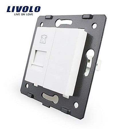 Livolo - Modul Priză simplă telefon, RJ11 alb