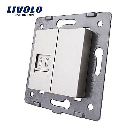 Livolo - Modul Priză simplă telefon, RJ11 gri