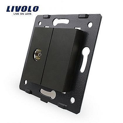 Livolo - Modul Priză simplă TV negru