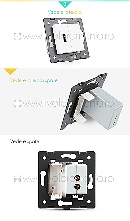 Modul Priză simplă USB alb [3]