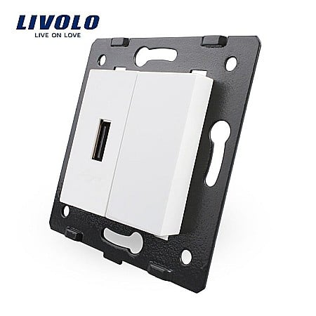 Livolo - Modul Priză simplă USB alb