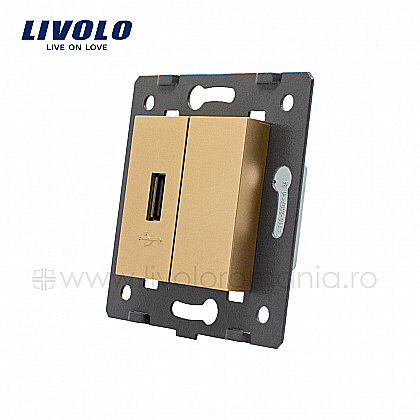 Livolo - Modul Priză simplă USB auriu
