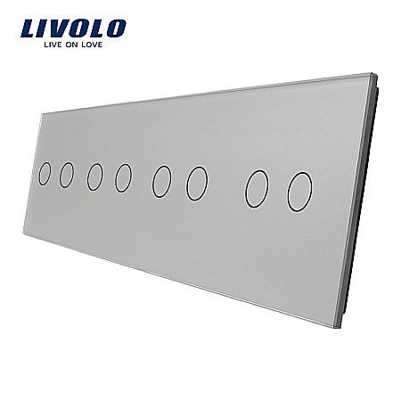 Intrerupatoare tactile - Panou întrerupător 4 x dublu gri