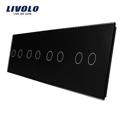 Intrerupatoare tactile - Panou întrerupător 4 x dublu negru