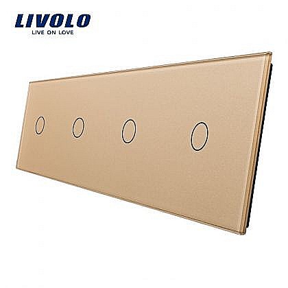 Livolo - Panou întrerupător 4 x simplu auriu