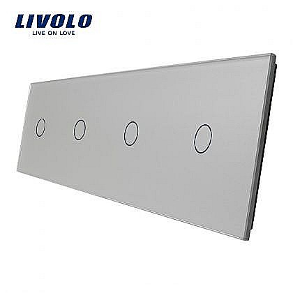 Livolo - Panou întrerupător 4 x simplu gri