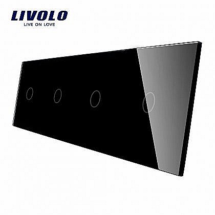 Livolo - Panou întrerupător 4 x simplu negru
