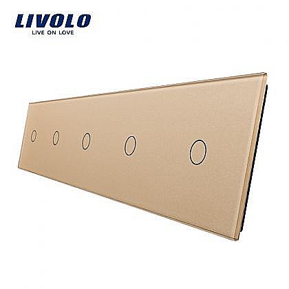 Livolo - Panou întrerupător 5 x simplu auriu