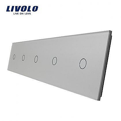 Livolo - Panou întrerupător 5 x simplu gri