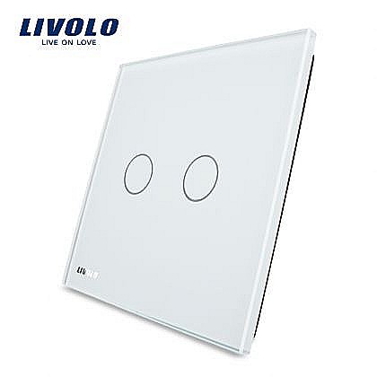 Livolo - Panou întrerupător dublu alb