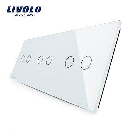 Livolo - Panou întrerupător dublu + dublu + dublu alb