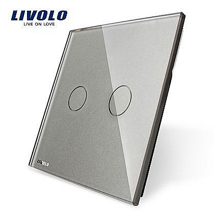 Livolo - Panou întrerupător dublu gri