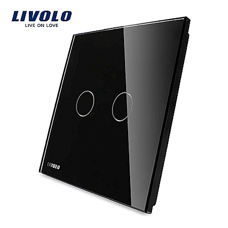 Livolo - Panou întrerupător dublu negru
