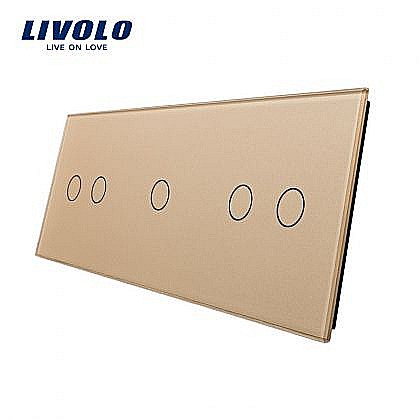 Livolo - Panou întrerupător dublu + simplu + dublu auriu