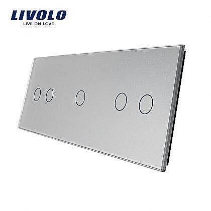 Livolo - Panou întrerupător dublu + simplu + dublu gri