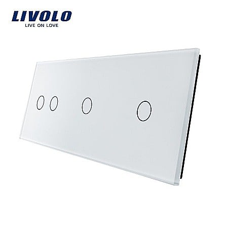 Intrerupatoare tactile - Panou întrerupător dublu + simplu + simplu alb