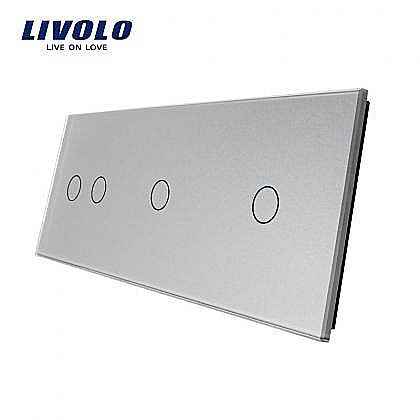 Intrerupatoare tactile - Panou întrerupător dublu + simplu + simplu gri