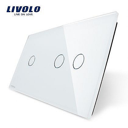 Livolo - Panou întrerupător simplu + dublu alb