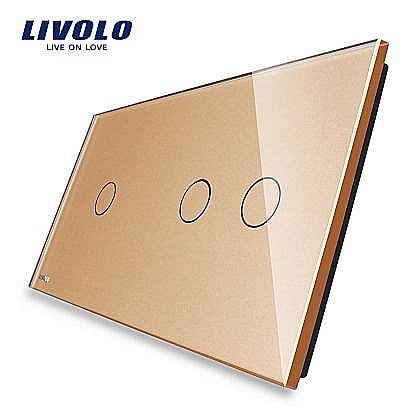 Livolo - Panou întrerupător simplu + dublu auriu
