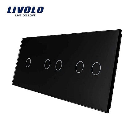 Intrerupatoare tactile - Panou întrerupător simplu + dublu + dublu negru