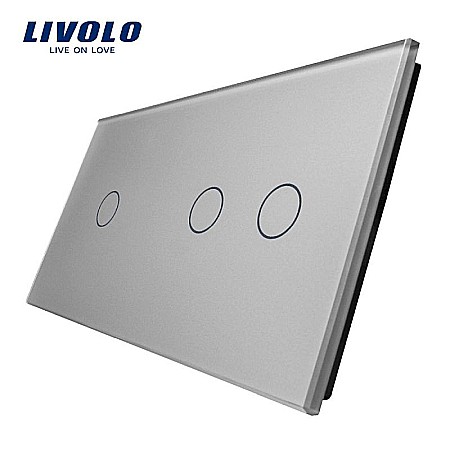 Livolo - Panou întrerupător simplu + dublu gri