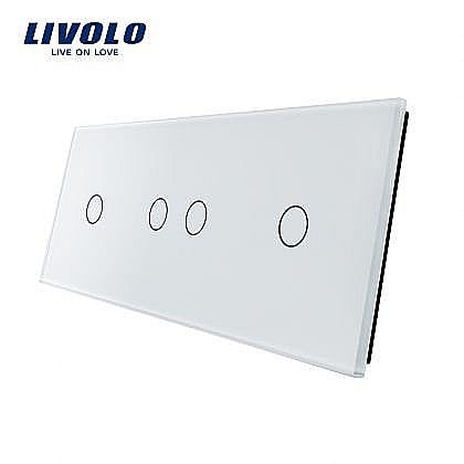 Livolo - Panou întrerupător simplu + dublu + simplu alb