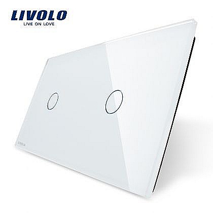Livolo - Panou întrerupător simplu + simplu alb