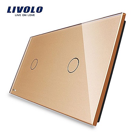 Livolo - Panou întrerupător simplu + simplu auriu