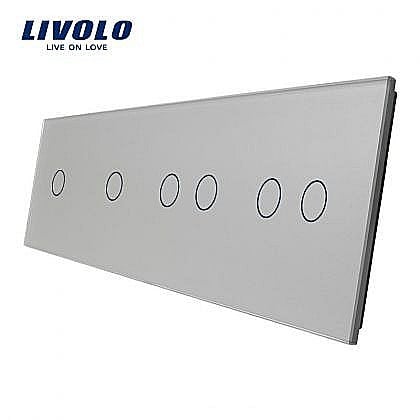 Livolo - Panou întrerupător simplu + simplu + dublu + dublu gri
