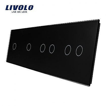 Livolo - Panou întrerupător simplu + simplu + dublu + dublu negru