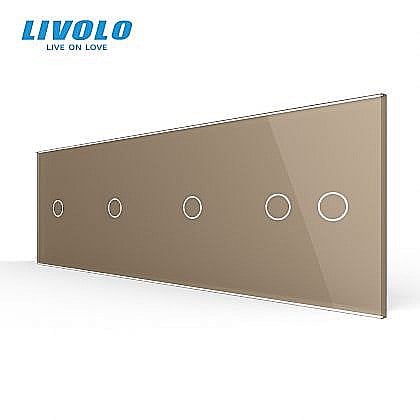 Intrerupatoare tactile - Panou intrerupator simplu + simplu + simplu + dublu auriu