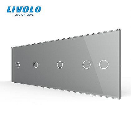 Intrerupatoare tactile - Panou intrerupator simplu + simplu + simplu + dublu gri