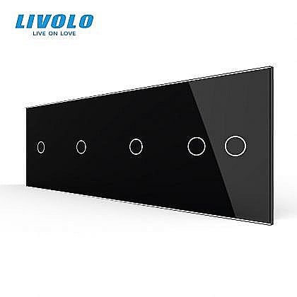 Intrerupatoare tactile - Panou intrerupator simplu + simplu + simplu + dublu negru