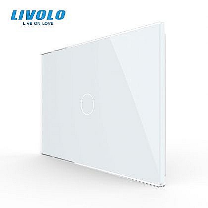 Intrerupatoare modulare Livolo - Panou simplu de sticla, standard italian, 3M alb