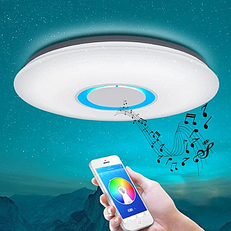 Plafoniere - Plafoniera LED SMART cu muzica, Ø390, 30W, RGB+W